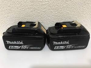 マキタ2個 中古品　Li-ion バッテリーBL1860B 6.0Ah 18V 雪マーク マキタバッテリー(04)