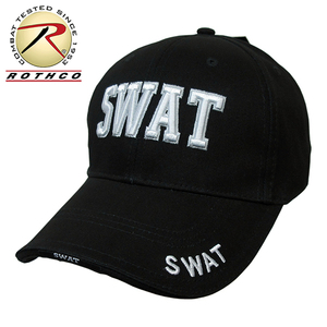 ROTHCO 新品 ベースボールキャップ ( SWAT DX黒 ) 帽子 メンズ 迷彩