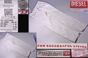 DIESEL ★ ディーゼル ★ D struct ★ A-0356209 D63 ★ ホワイトデニム ロングパンツ ★ SIZE 29 ★ 2019 5pocket ★ 中古品 ★