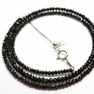 20.00ct!!《K18WG 天然ブラックダイヤモンドネックレス》J 約4.7g 約42.5cm black diamond necklace ジュエリー jewelry EA5/EB5