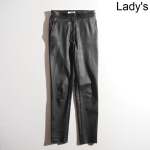 C1636P　▼H BEAUTY＆YOUTH エイチ ビューティー&ユース▼　LEATHER SLIM PANTS スリム ストレッチ レザーパンツ ブラック S 秋～春 rb mks