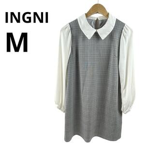 INGNI イング 襟付き ワンピース シフォン シースルー Ｍサイズ