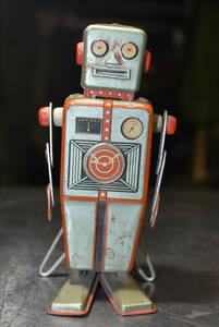 Qp329 Vtg Rare 1950s Yonezawa Mechanical Robot Tin Toy ヨネザワ メカニカルロボット ブリキ ロボット 昭和20年代 昭和30年代 *60