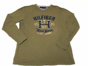 ★TOMMY HILFIGER トミーヒルフィガー カーキ ロンT カットソー Sサイズ★