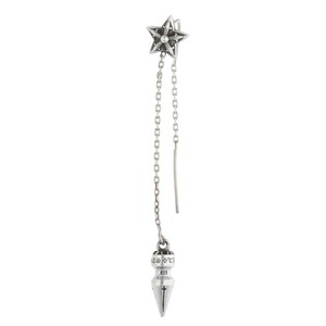 クロムハーツ ピアス CHAIN SPIKE DROP STAR シルバーピアス 中古 SS07