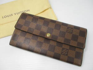 2411604-009 LOUIS VUITTON ルイヴィトン ダミエ N61734 ポルトフォイユサラ 長財布