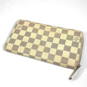 １円～高級品 Louis Vuitton ルイヴィトン ジッピーウォレット ダミエ 長財布 グレー×ベージュ ラウンドファスナー ジップ オーガナイザー