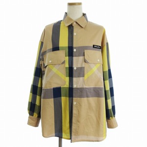 ミルクフェド MILKFED. BACK LOGO PLAID SHIRT シャツ ブラウス 長袖 チェック 103231014009 ベージュ レディース