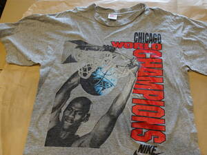 90ｓVintage　NIKE　AIR　JORDAN【Chaｍpions】　T-shirts　銀タグ　米国製　size　XL 