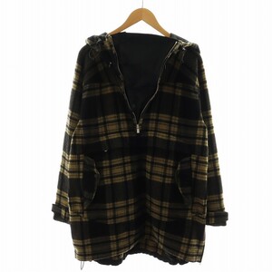 ノンネイティブ nonnative STROLLER HOODED PULLOVER WIN PLAID CHECK パーカー プルオーバー チェック柄 ウール 0 S 黄 イエロー 黒