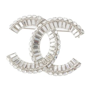 【シャネル】Chanel　C19K クリスタル ココマーク ラインストーン ブローチ A63085 シルバー 【中古】【正規品保証】212719