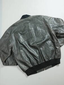 X874/Marlboro/マールボロ/90S/牛革/オールレザー/レザージャケット/メンズ/F/革ジャン/ブルゾン/Leather Jacket/フライトジャケット/