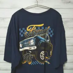 フォード ブロンコ アメ車 バックプリント Tシャツ ネイビー USA古着