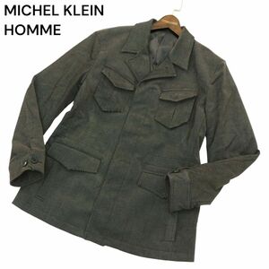 MICHEL KLEIN HOMME ミッシェルクラン オム 秋冬 スリム★ サファリ ジャケット Sz.51　メンズ　A4T07178_6#N