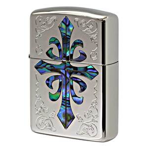 Zippo ジッポライター アーマー クロス 十字架 シェル 貝貼り 両面加工 ARMOR SHELL CROSS 162KB-CRSP