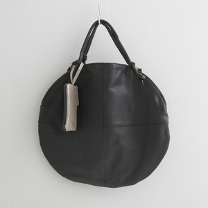 POMTATA (ポンタタ) | ENVAN TATE TOTE (black) | 円形 トートバッグ たてトート 定番 人気 牛革 レザー