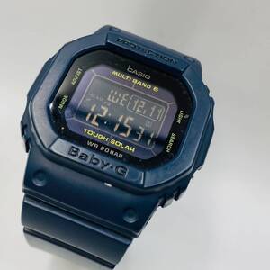 ♪A90501:CASIO カシオ Baby-G 3432 BGD-5000 電波ソーラー スクエア文字盤 ネイビー 腕時計