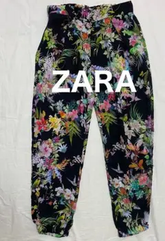 ZARA ザラ　花柄パンツ　カジュアルパンツ　ボタニカルパンツ