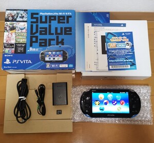 ● 送料無料 美品 fw3.65 PCH-2000 Blue Black ブルーブラックSONY 中古 PS Vita PlayStation Vita psvita ●