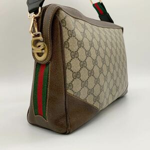 1円 希少 GUCCI グッチ ショルダーバッグ シェリーライン GGスプリーム PVC オールドグッチ ブラウン 茶 ビンテージ メッセンジャーバッグ 