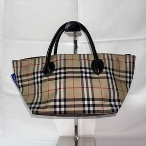 BURBERRY バーバリー ノヴァチェック レザー ハンド トート バッグ ナイロン