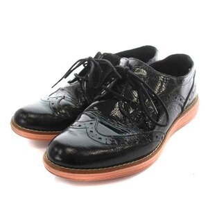 コールハーン COLE HAAN ドレスシューズ ウイングチップ メダリオン エナメル 5 22.0cm 黒 ブラック /NW21 レディース