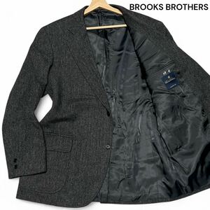 未使用級◎XXLサイズ位!!ブルックスブラザーズ【最高級の逸品】BROOKS BROTHERS ヘリンボーン テーラード ジャケット ウール グレー メンズ