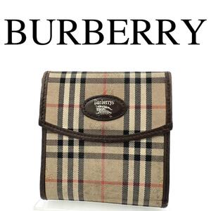 BURBERRY バーバリー 折り財布 ノバチェック ワンポイントロゴ レザー