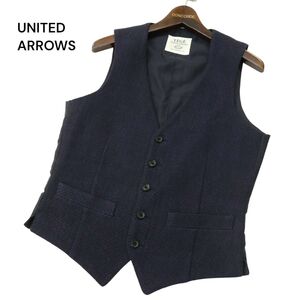 美品★ TEGE UNITED ARROWS ユナイテッドアローズ 通年 格子柄 ベスト ジレ Sz.42　メンズ ネイビー　A4T07948_7#O