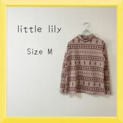 75 little lily 柄 ハイネック トップス