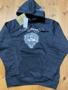 ★ ED HARDY エドハーディー　パーカー　裏起毛　M 黒　ED1362 トラ　虎