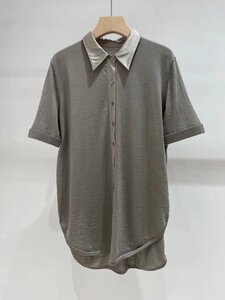 送料無料　ブルネロクチネリ　BRUNELLO CUCINELLI レディース　ブラウス　半袖　新品　M-L　サイズ選択可能　3499