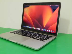 感動品 　　Macbook Pro（Retina -2013)13インチ　A1502 メモリ ４GB SSD 512GB MacOS Sonoma14.5