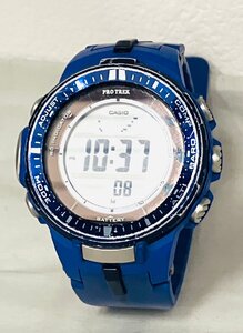 【EKA4400】1円～ CASIO PRO TREK カシオ プロトレック PRW-3000 タフソーラー 電波ソーラー メンズ デジタル 腕時計 ブルー 趣味 稼働品