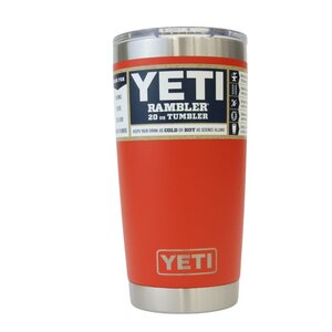 121440k4 展示未使用品 YETI イエティ RAMBLER 20オンス タンブラー キャニオンレッド アウトドア キャンプ用品 水筒 Iア3