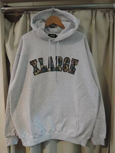 X-LARGE XLARGE エクストララージ CAMO LOGO PULLOVER HOODED SWEAT グレー Lサイズ 最新人気商品 値下げしました！