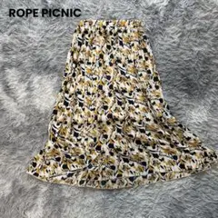 ROPE PICNIC 【38】花柄プリーツロングスカート 総柄 ウエストゴム