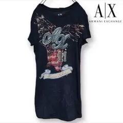 ✅ ARMANI EXCHANGE Tシャツ ラインストーン アルマーニ S