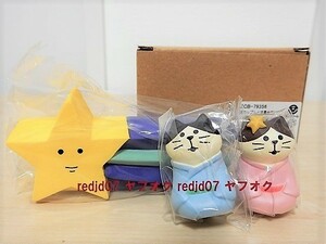 ◎ 【送料無料】 新品　デコレ　コンコンブル　猫カップルと流星台座セット　七夕　フィギュア　ミニチュア　decole　concombre　◎