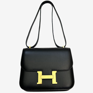 美品 HERMES エルメス コンスタンス ミニ III ボックスカーフ ブラック / ゴールド金具 ショルダーバッグ D刻印