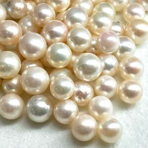 大量!!●アコヤ本真珠おまとめ●m 100g/500ct 約8.0-9.0mm珠 ルース 裸石 宝石 ジュエリー jewelry Pearl パール 片穴 両穴