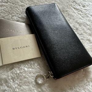 【美品】 447 BVLGARI ブルガリ L字ファスナー 長財布