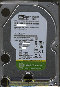 Western Digital製HDD WD20EURX 2TB SATA600 [管理:20343926]