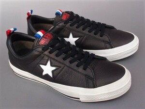 ほぼ新品!! US 7 1/2 / 26cm 希少カラー!! 限定converse ワンスター ソフトレザー 黒x白