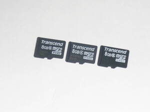 動作保証！送料無料！Transcend microSDHC 8GB 3枚セット