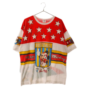 VINTAGE ヴィンテージ 90s VINTAGE MICKEY ミッキー フットボール 3Dプリント 半袖Tシャツ オーバーサイズ 半袖カットソー VINTAGE