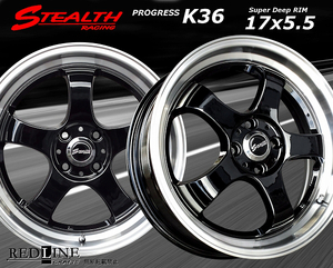 ■ ステルスレーシング K36 ■ 17x5.5J　軽四用　NANKANG 165/35R17 タイヤ付4本セット　”アウトレット扱いお買得品”