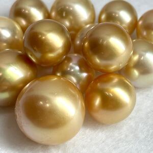 1円〜!!〔ゴールデンパールおまとめ149.5ct〕j 約29.9g 約10.0-14.5mm 裸石 宝石 パール 真珠 jewelry golden pearl w3め40