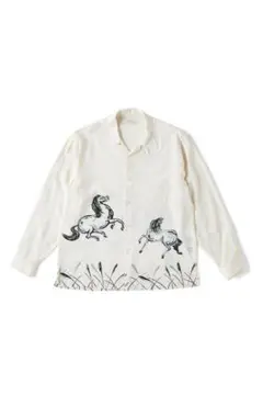 ORIGINAL PRINTED OPEN COLLAR SHIRTSHORSE