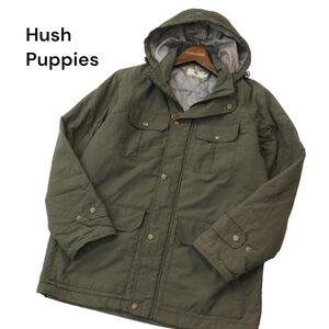 美品★ Hush Puppies ハッシュパピー 秋冬 ナイロン フーディー 中綿 コート Sz.M　メンズ　A4T06399_6#N